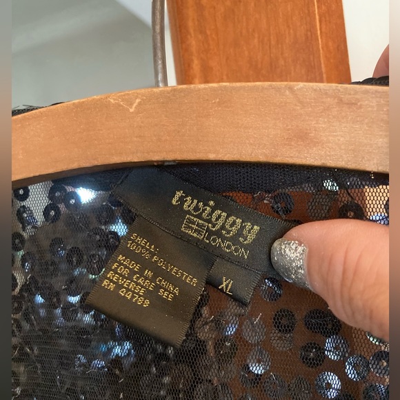 TWIGGY LONDON Sheer Sequin Open Cardigan. XL RUNS SMALL SO SPARKLY! - Picture 6 of 7
